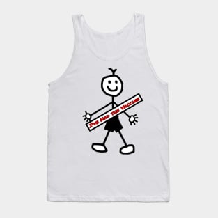 Vaccinated Stick Man Tank Top